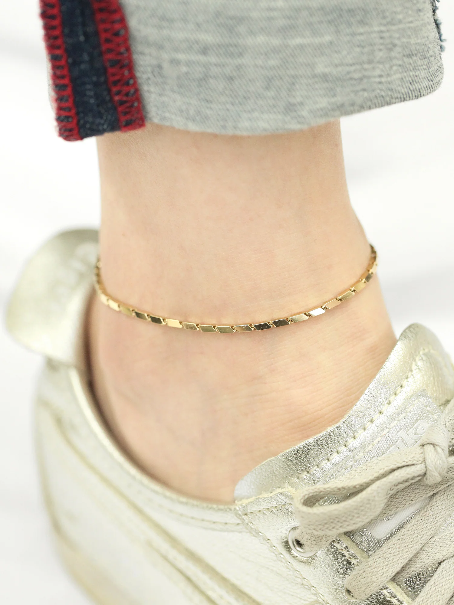14K 18K Gold Style Chain Anklet Bracelet - Image 7
