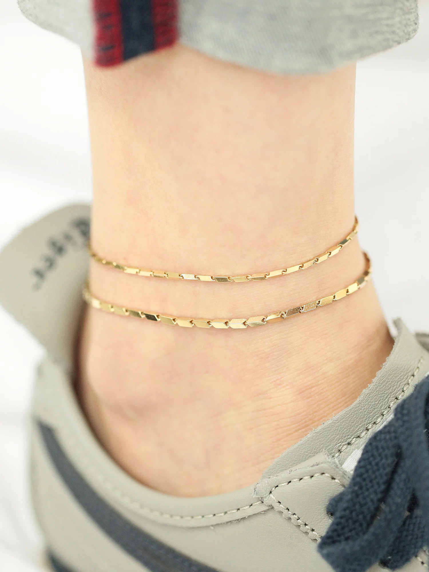 14K 18K Gold Style Chain Anklet Bracelet - Image 9