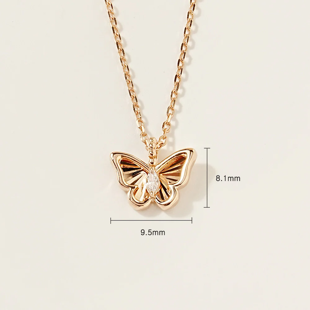 14K 18K Gold Sweet Butterfly Necklace - Image 14
