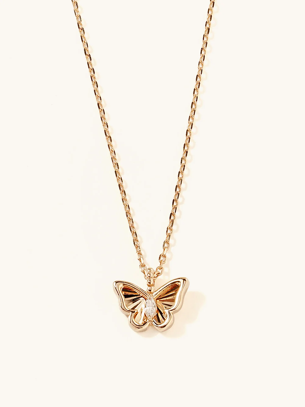 14K 18K Gold Sweet Butterfly Necklace - Image 3