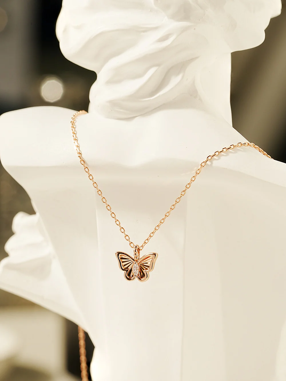 14K 18K Gold Sweet Butterfly Necklace - Image 5