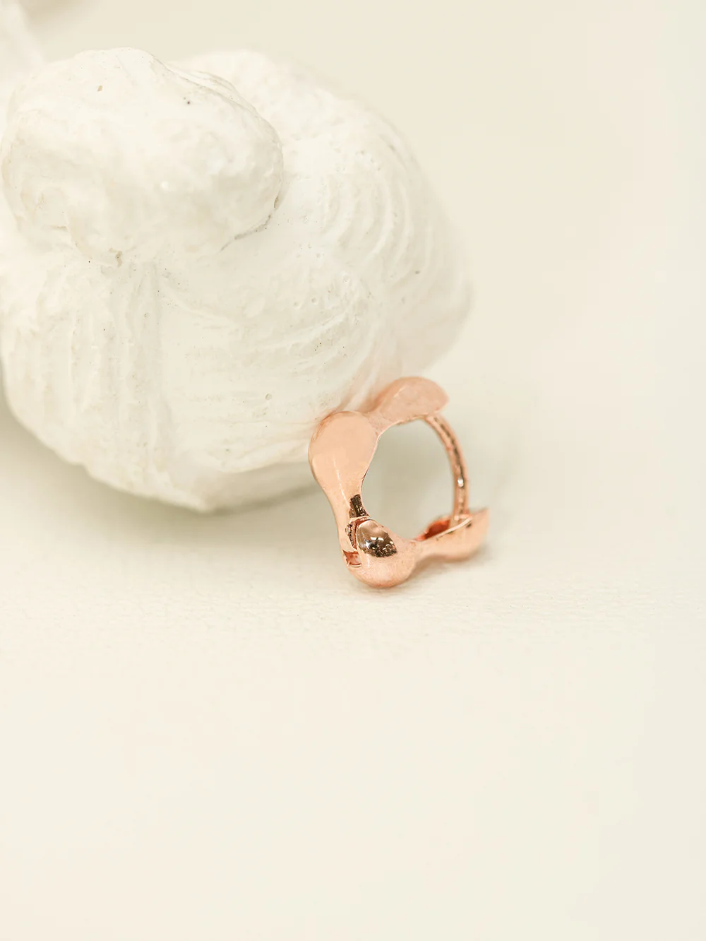 14K 18K Gold Mini Bubble Square Cartilage Hoop Earring - Image 8
