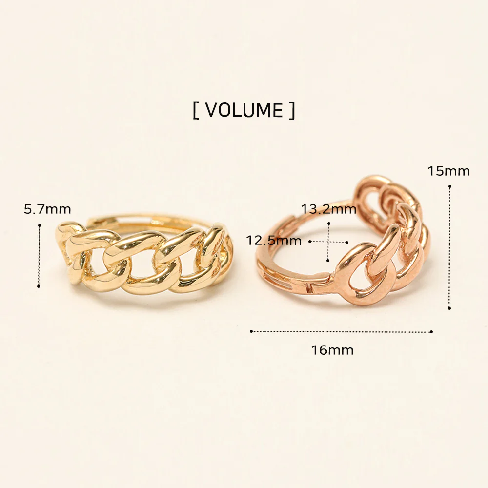 14K 18K Gold Twist Bold Chain Cartilage Hoop Earring - Image 18