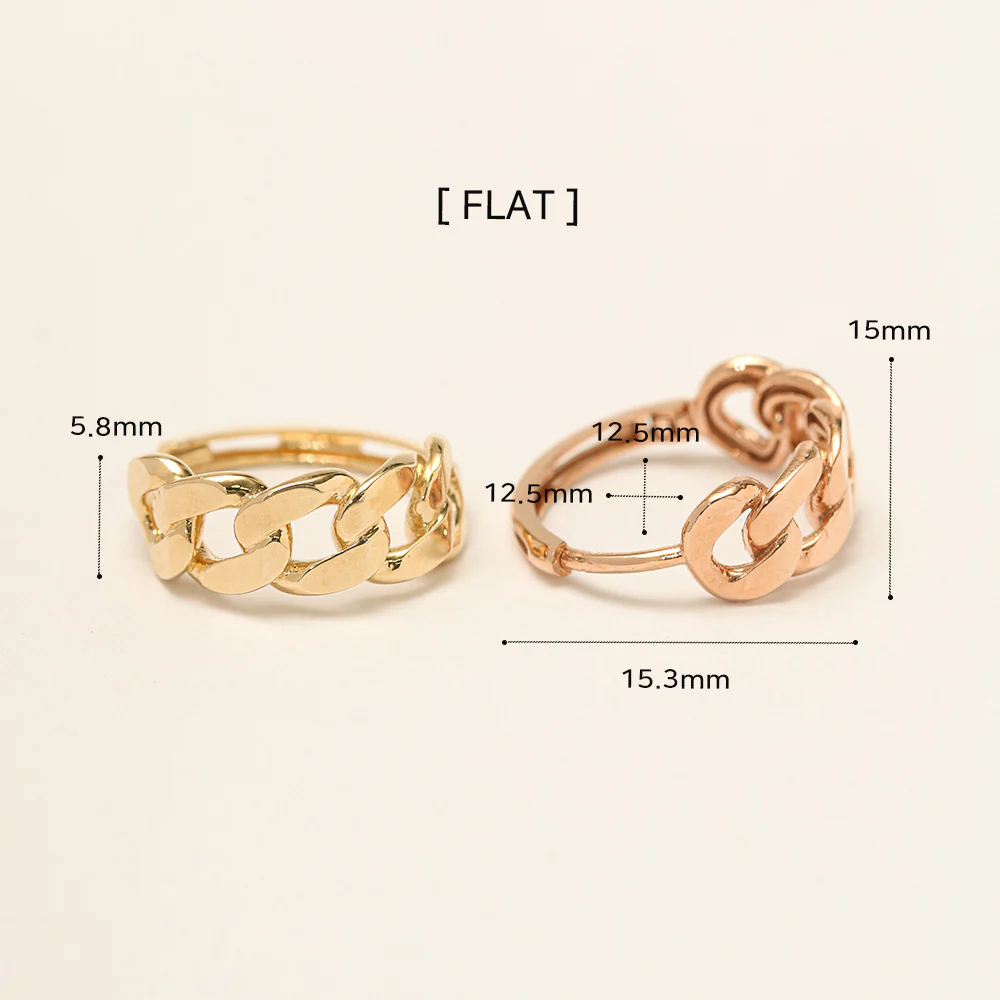 14K 18K Gold Twist Bold Chain Cartilage Hoop Earring - Image 19