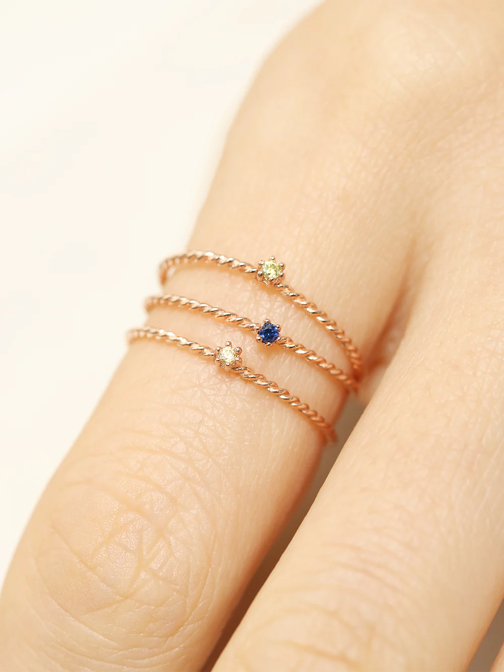 14K 18K Gold Twist Cubic Layered Ring - Image 10