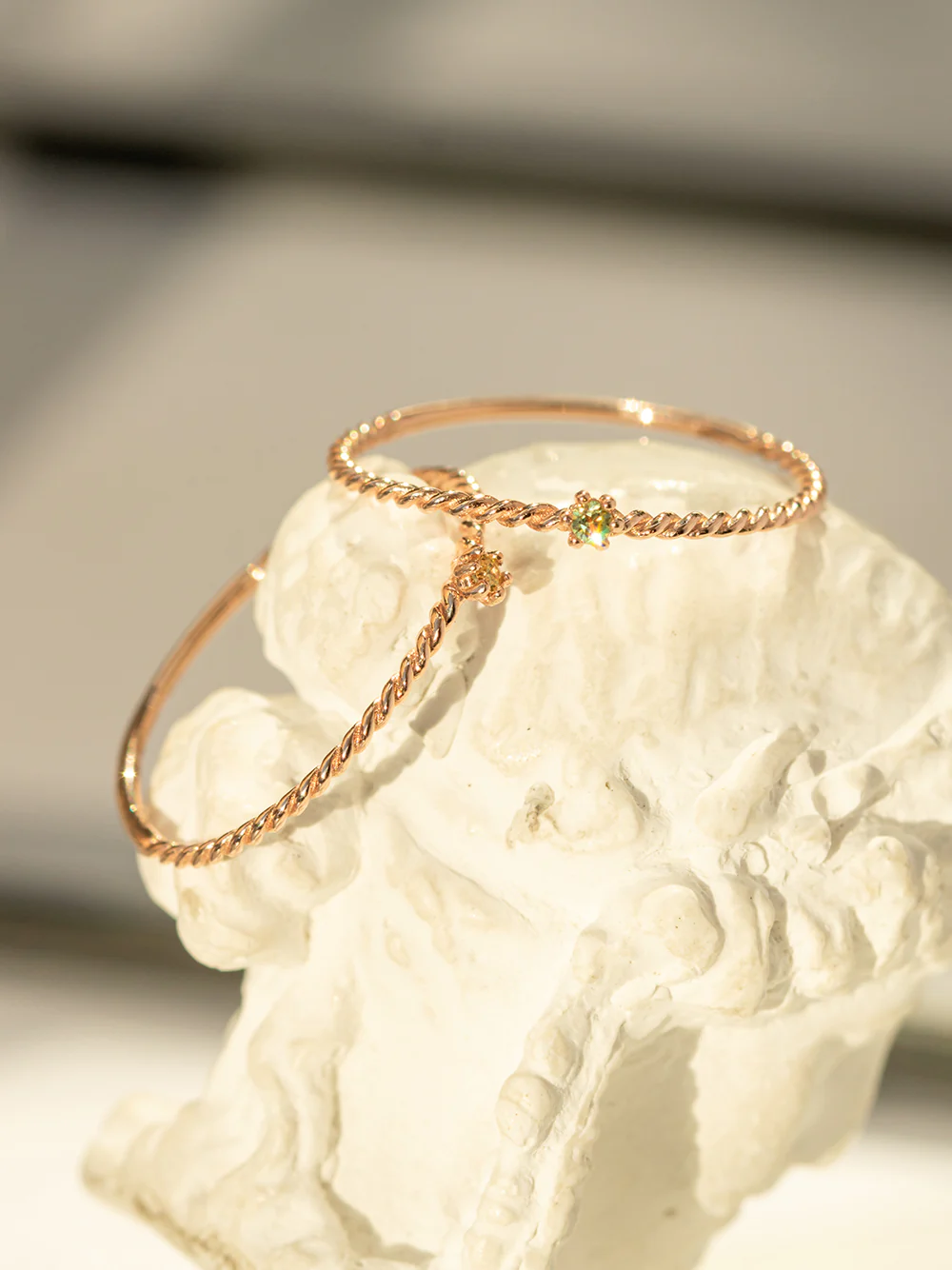 14K 18K Gold Twist Cubic Layered Ring - Image 11