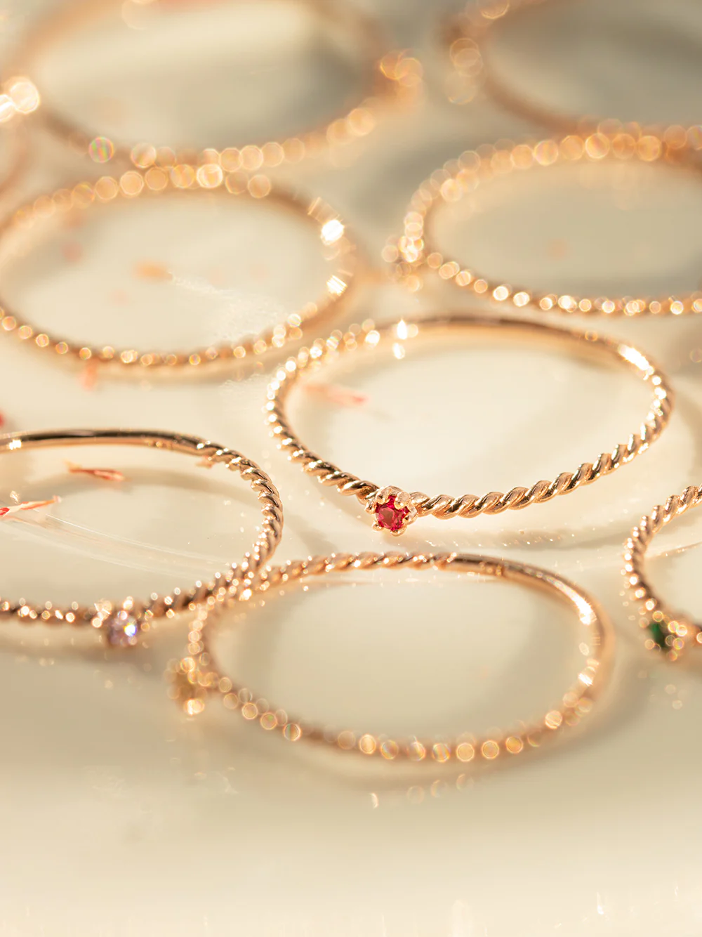 14K 18K Gold Twist Cubic Layered Ring - Image 5