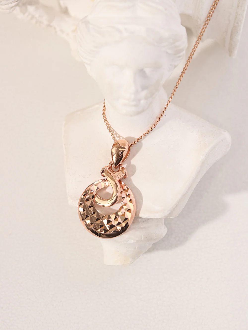 14K 18K Gold Twist Waterdrop Pendant Necklace - Image 11