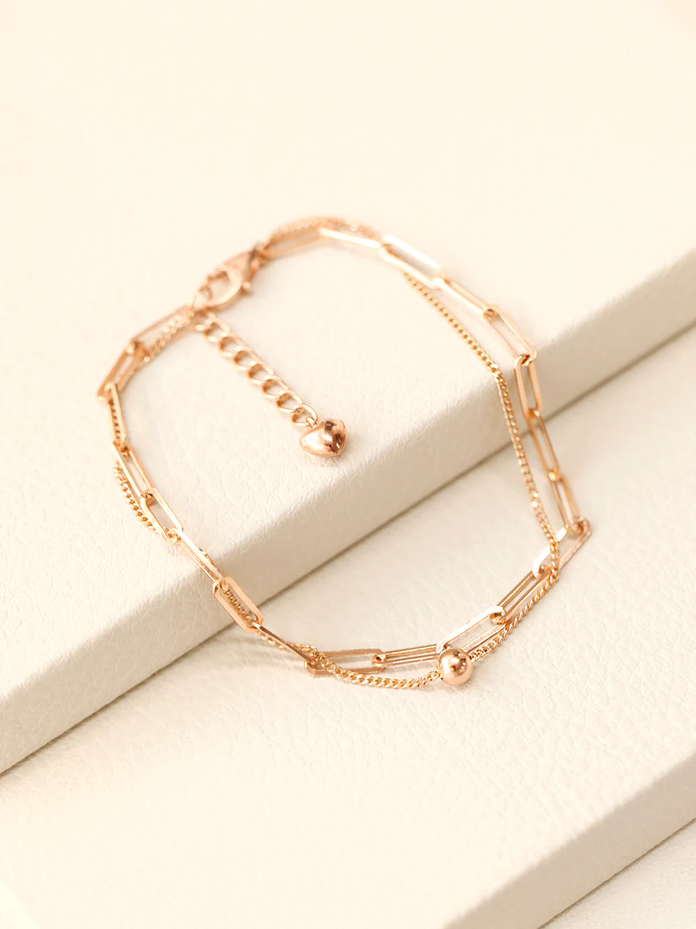 14K 18K Gold Two Chains Clips and Chain Layered Bracelet - Image 10