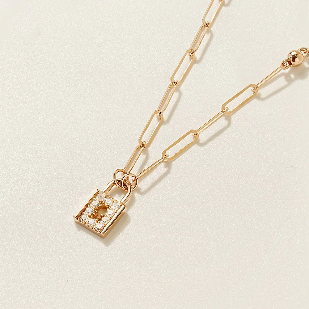 14K 18K Gold Unique Love Lock Necklace - Image 10