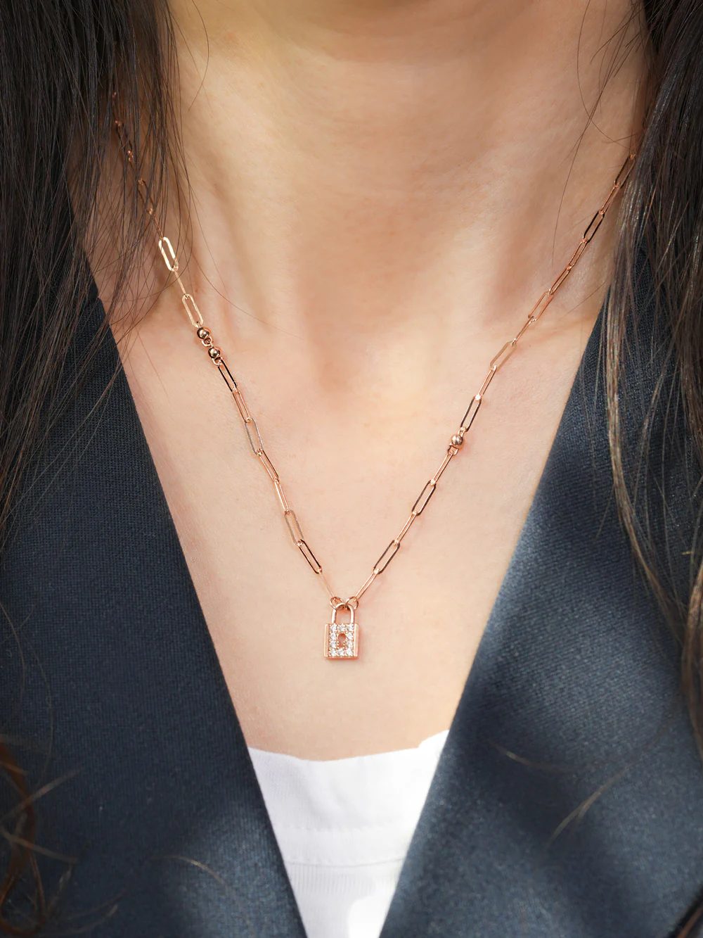 14K 18K Gold Unique Love Lock Necklace - Image 2