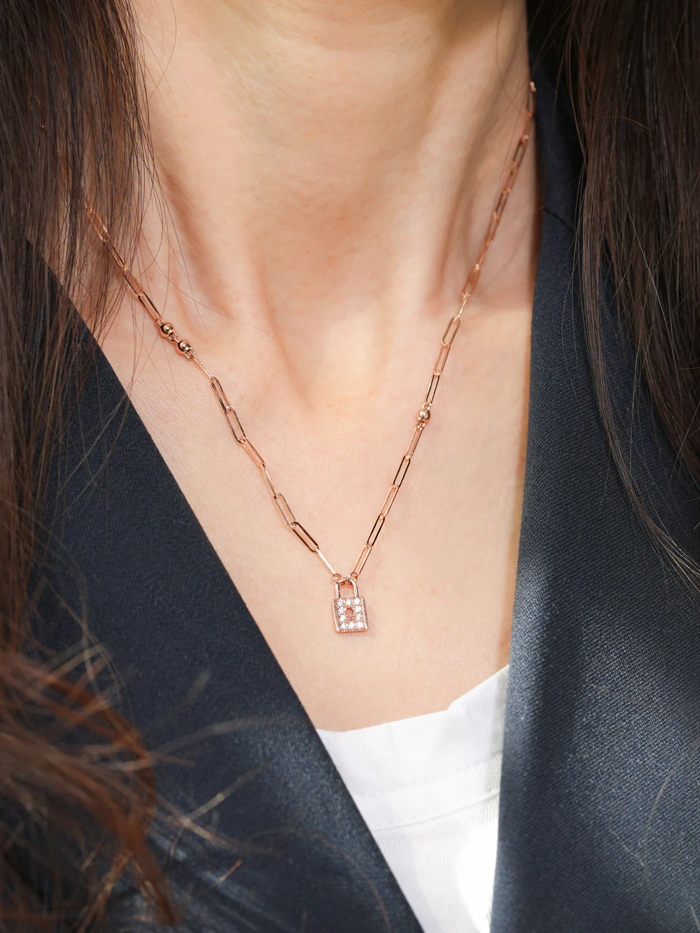 14K 18K Gold Unique Love Lock Necklace - Image 4
