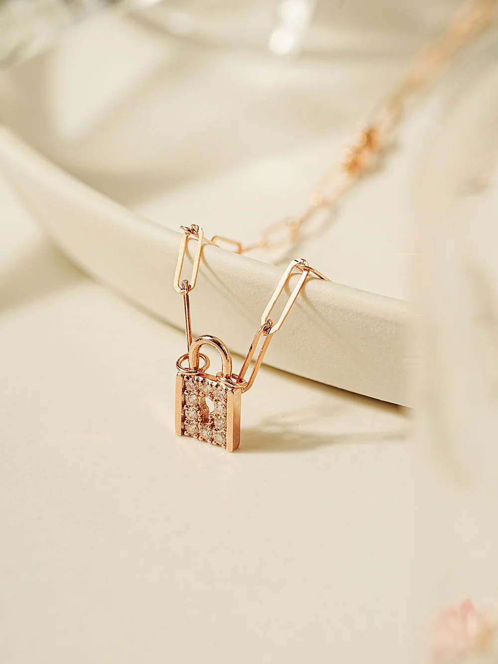 14K 18K Gold Unique Love Lock Necklace - Image 9