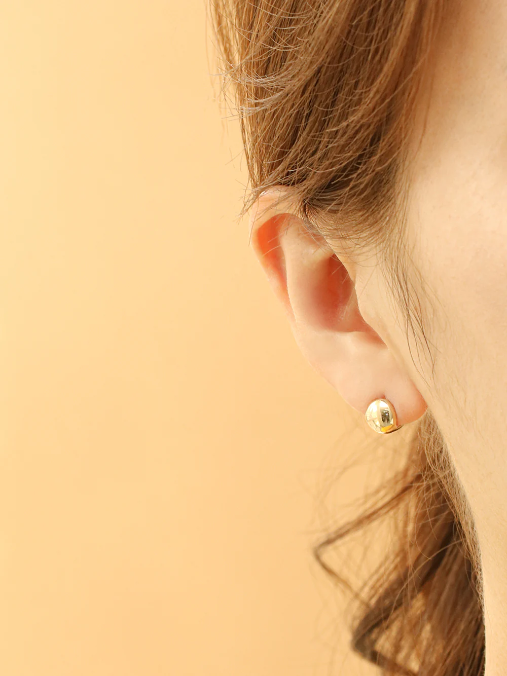 14K 18K Gold Voulme Rose Roundy Cartilage Hoop Earring - Image 2