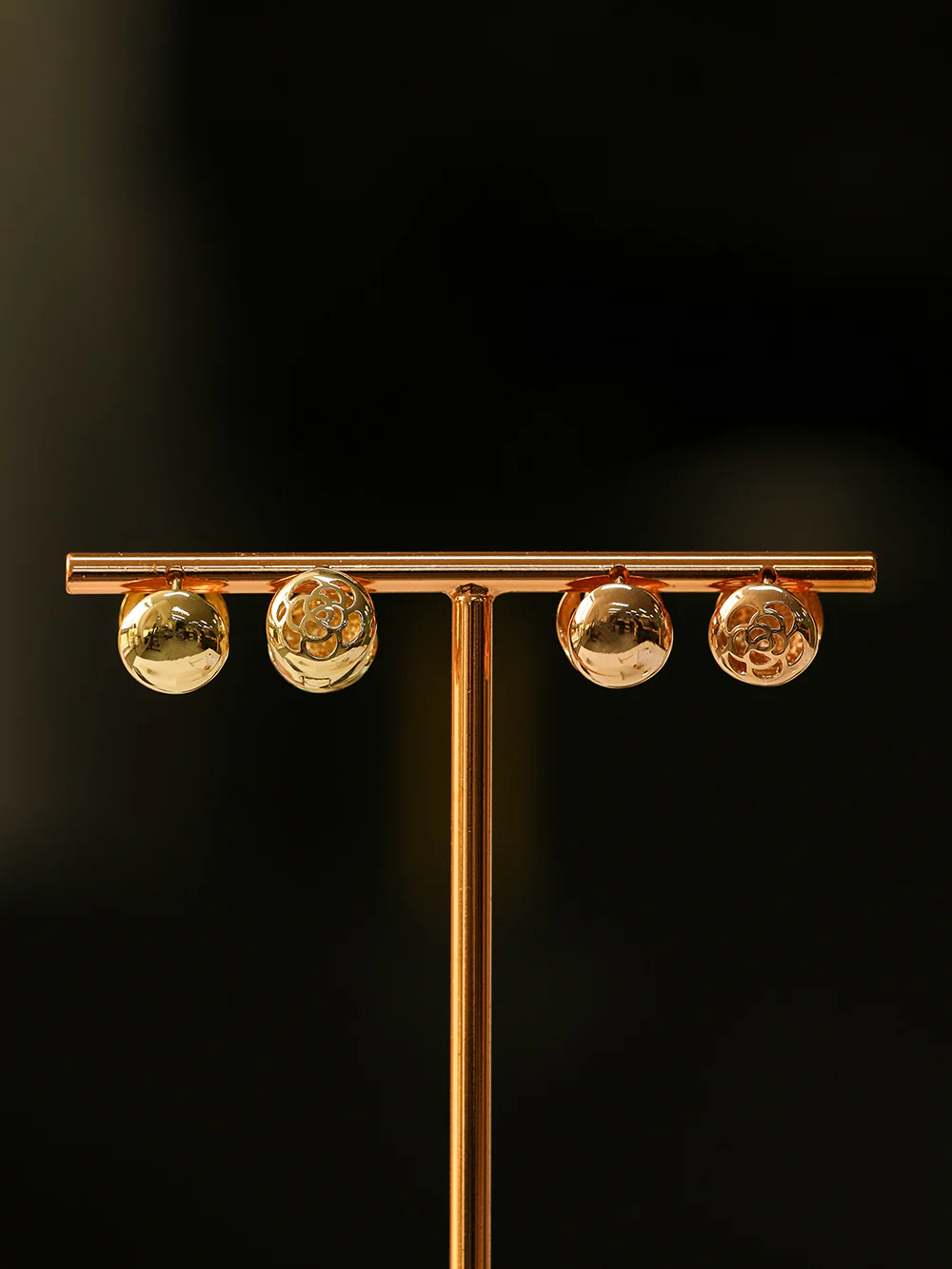 14K 18K Gold Voulme Rose Roundy Cartilage Hoop Earring - Image 6