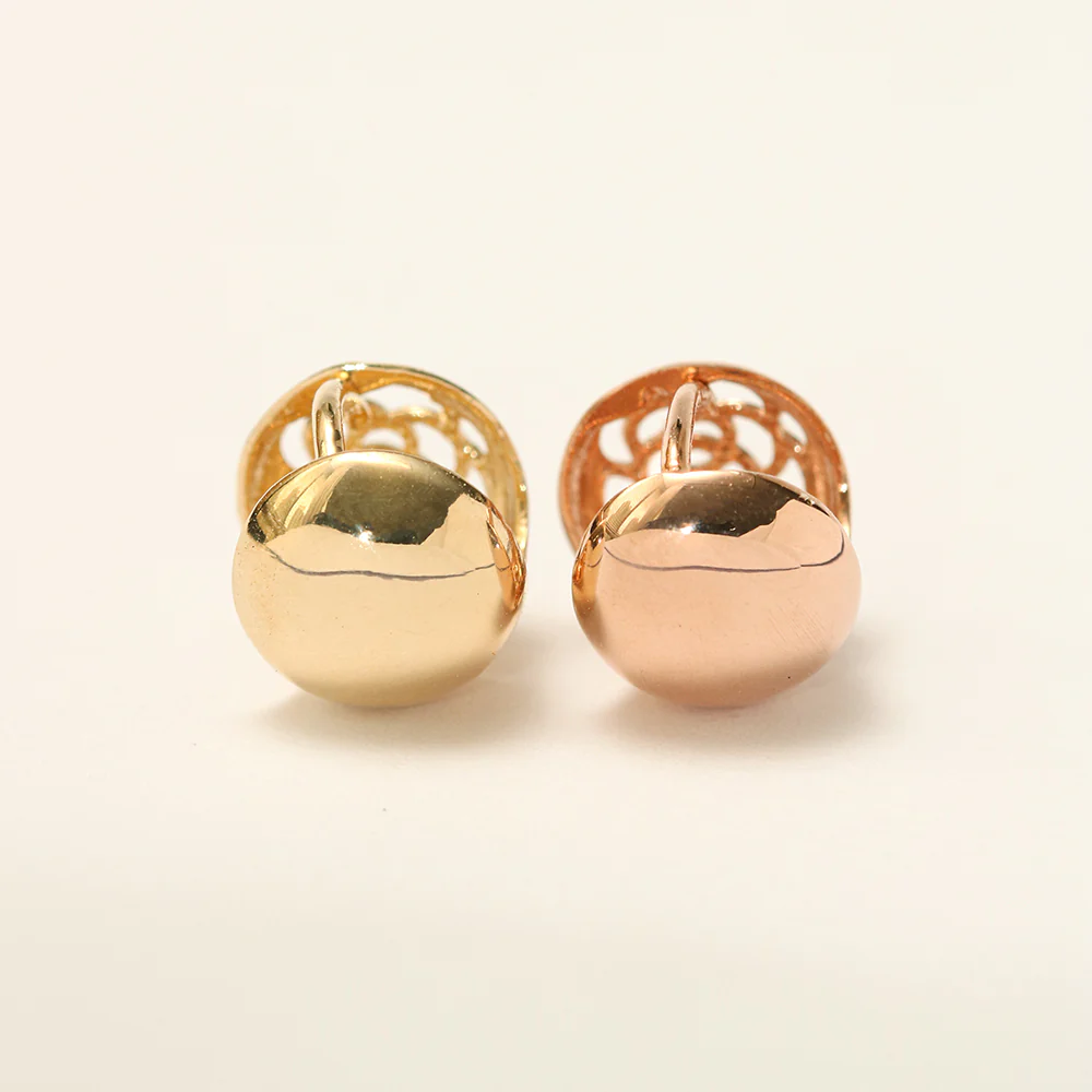 14K 18K Gold Voulme Rose Roundy Cartilage Hoop Earring - Image 9