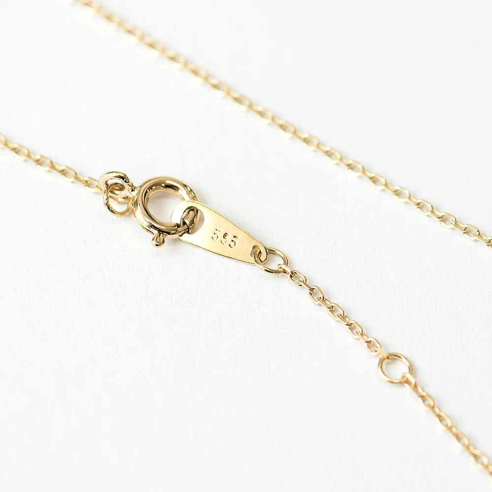 14K 18K Gold Whale Tail Necklace - Image 11