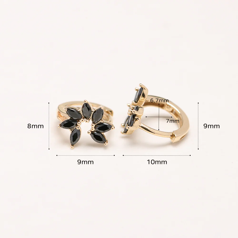 14K 18K Gold Windy Flower Cubic Cartilage Hoop Earring - Image 10