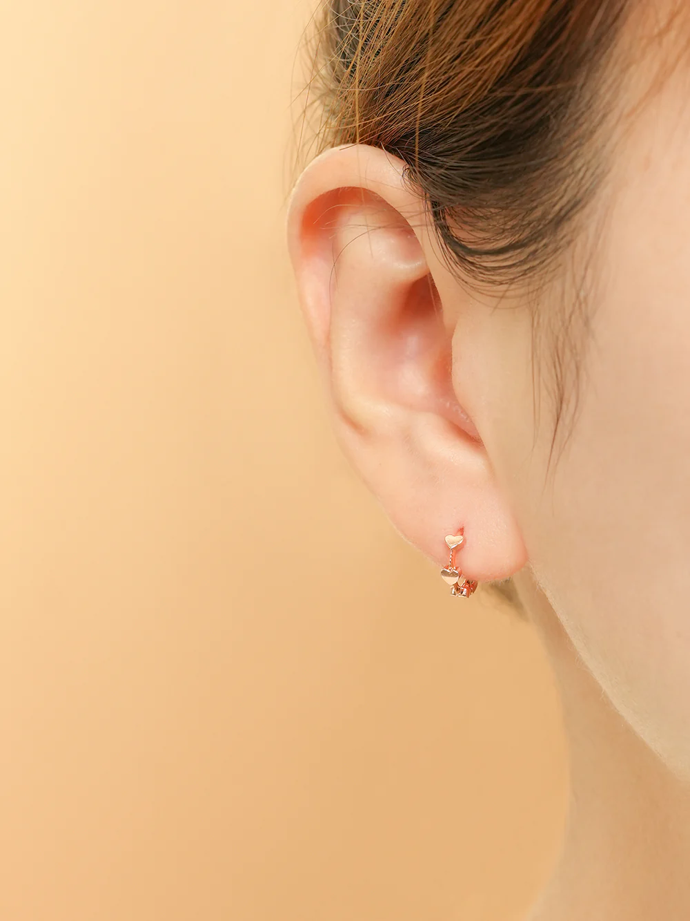 14K 18K Heart dot Cartilage Hoop Earring - Image 6