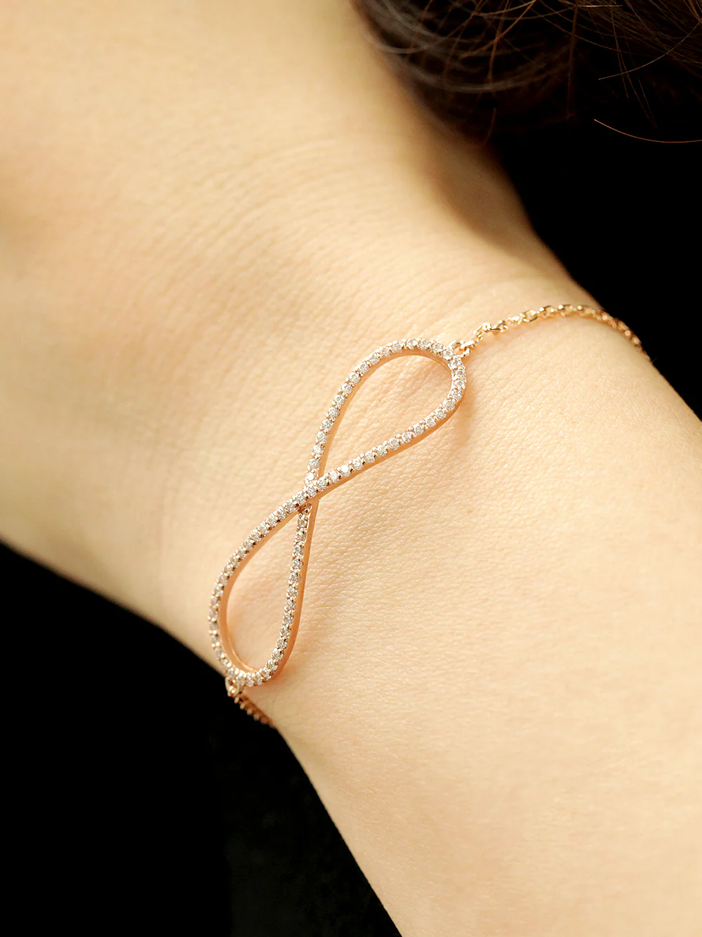 14K 18K Gold Infinite Cubic Bracelet - Image 3