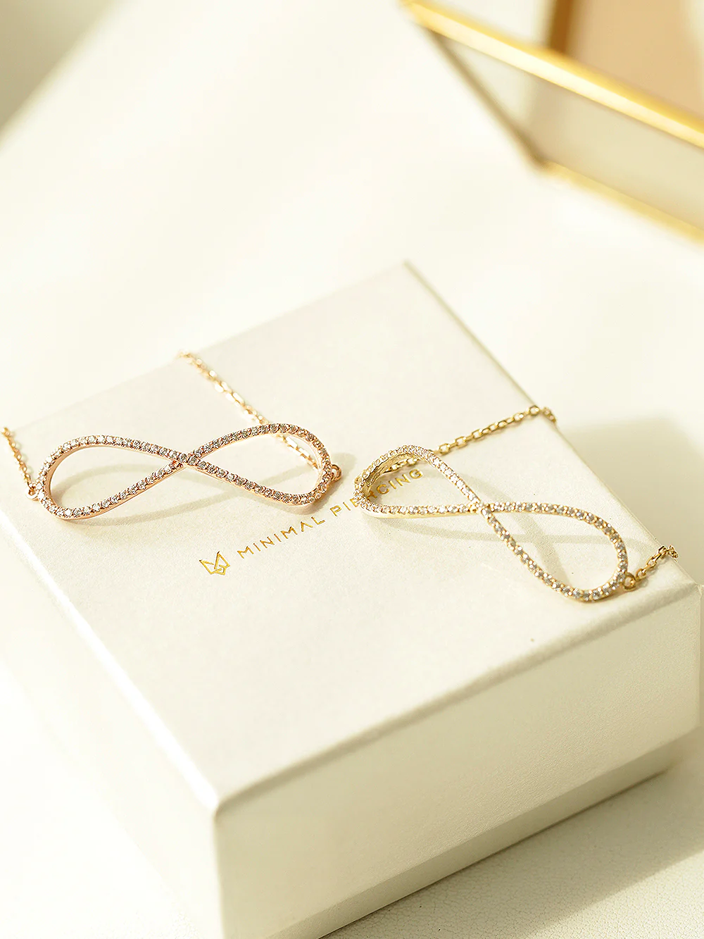 14K 18K Gold Infinite Cubic Bracelet - Image 6