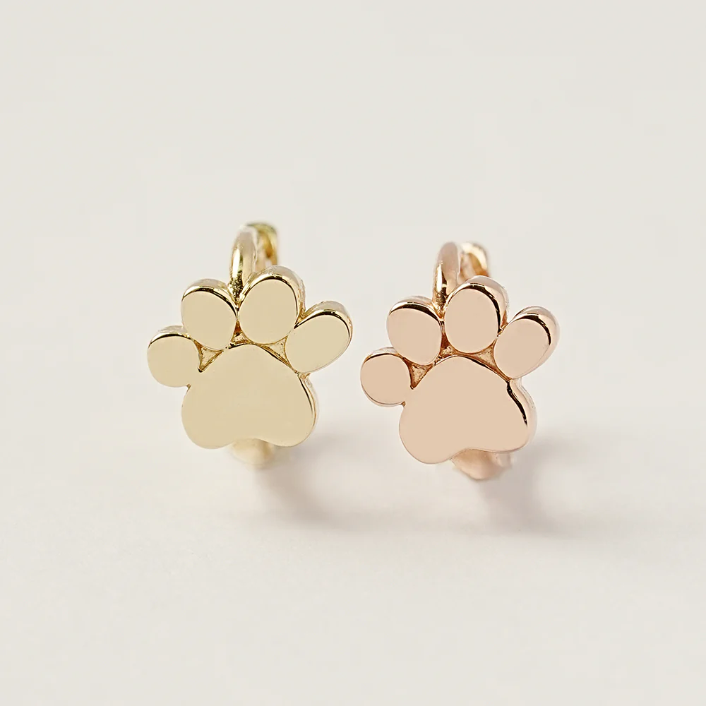 14K 18K Jelly Paw Cartilage Hoop Earring - Image 11
