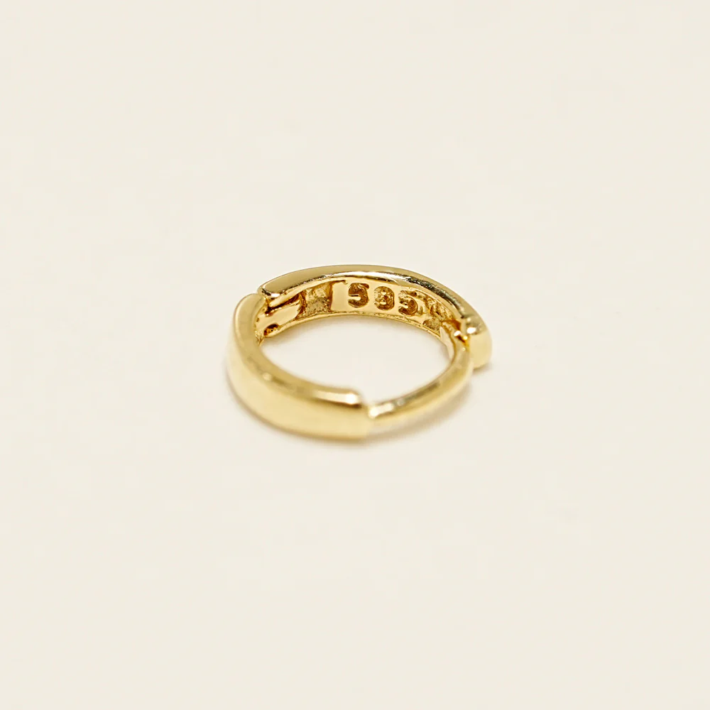 14K 18K Mini Flat Cartilage Hoop Earring - Image 11