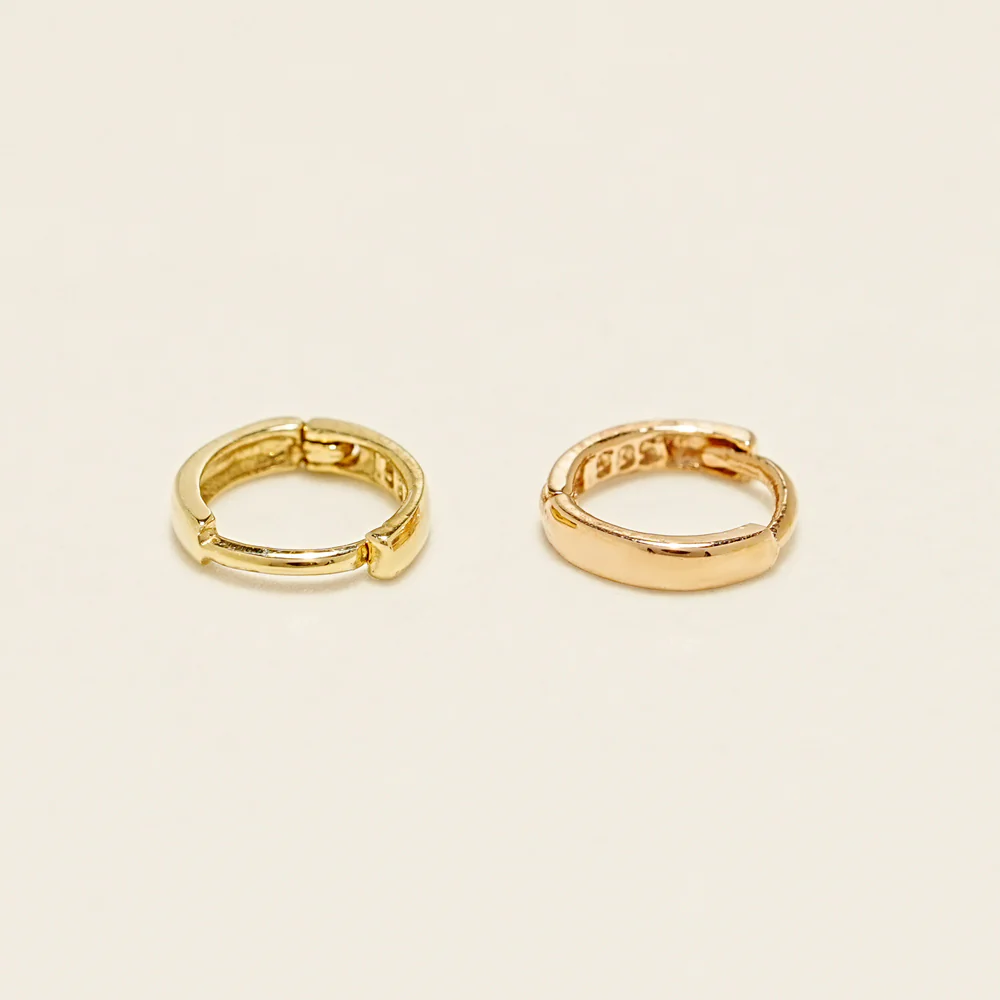 14K 18K Mini Flat Cartilage Hoop Earring - Image 12