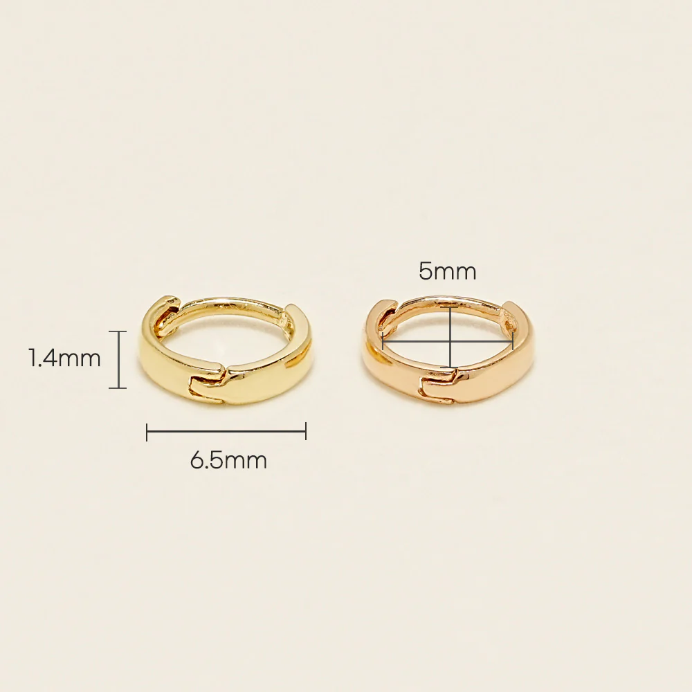 14K 18K Mini Flat Cartilage Hoop Earring - Image 13