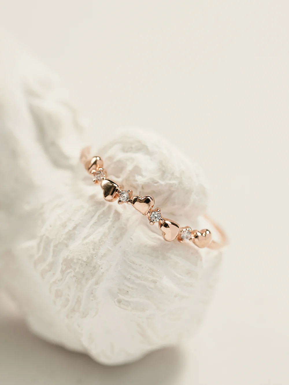 14K 18K Minimi Heart Cubic Layered Ring - Image 11