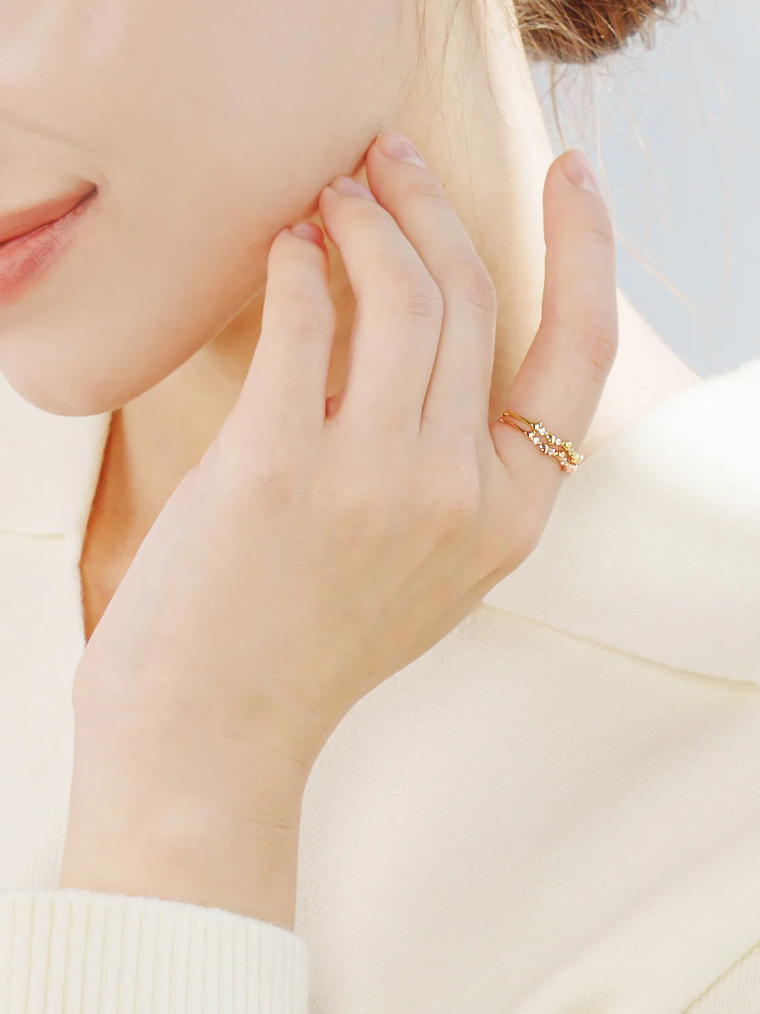 14K 18K Minimi Heart Cubic Layered Ring - Image 13