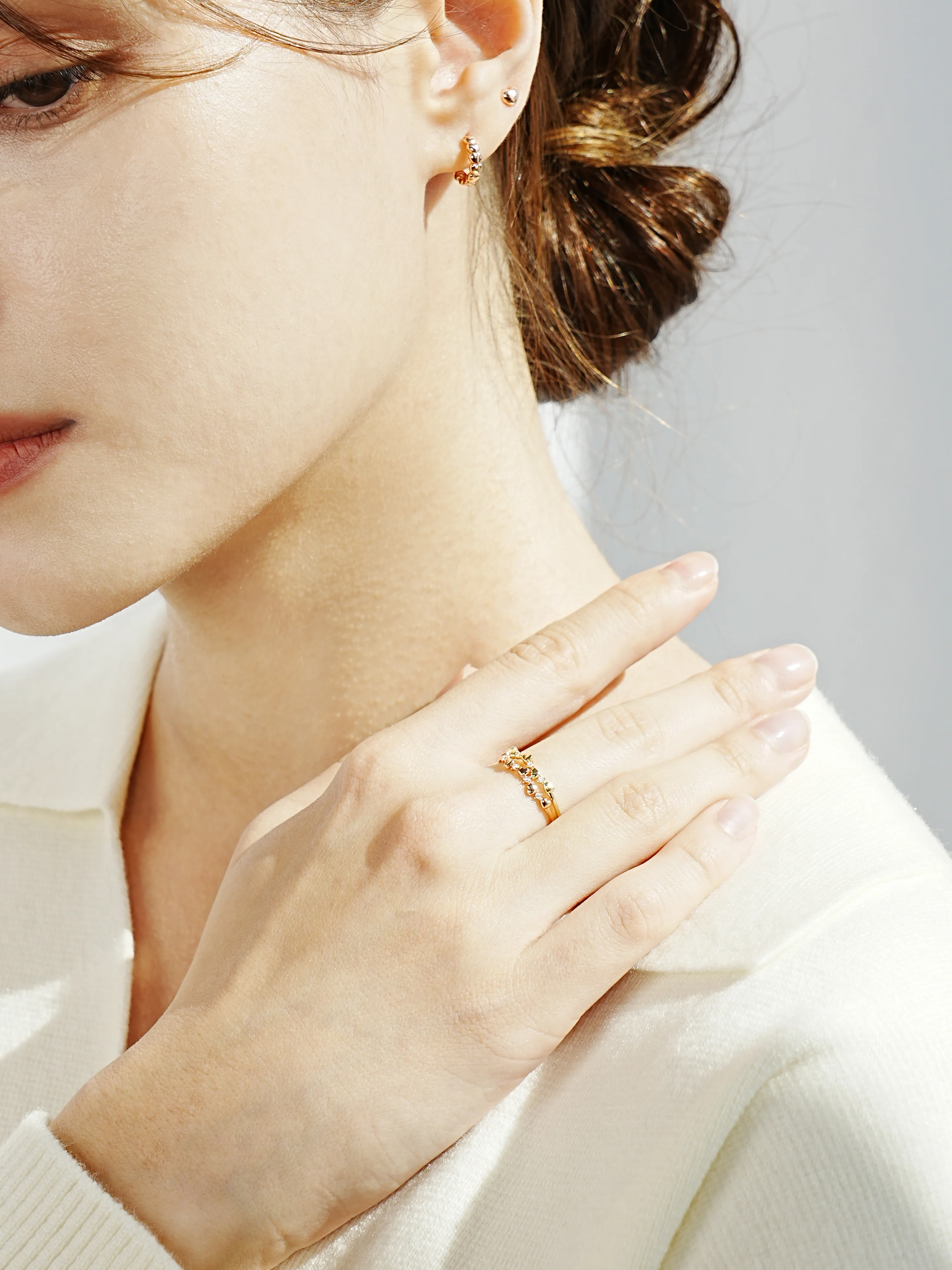 14K 18K Minimi Heart Cubic Layered Ring - Image 15