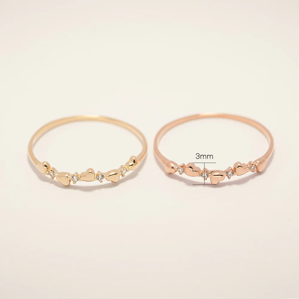 14K 18K Minimi Heart Cubic Layered Ring - Image 16