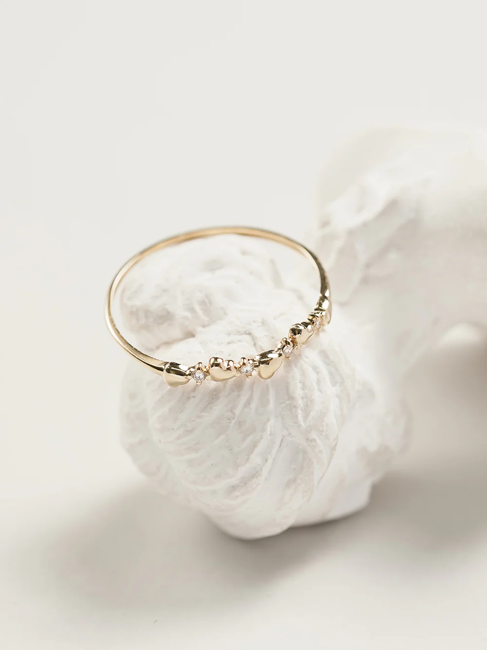 14K 18K Minimi Heart Cubic Layered Ring - Image 5