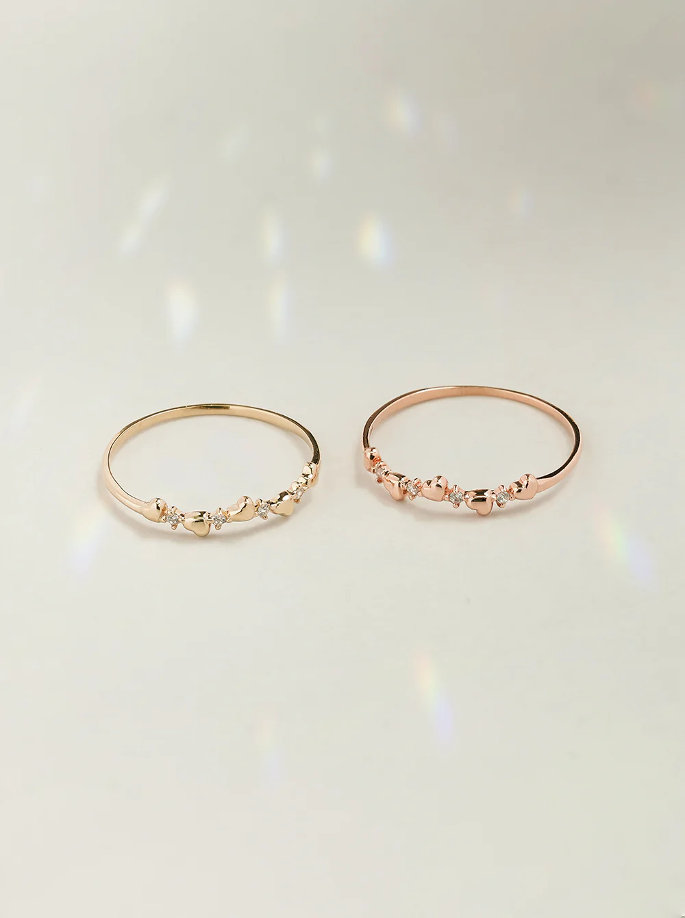 14K 18K Minimi Heart Cubic Layered Ring - Image 7