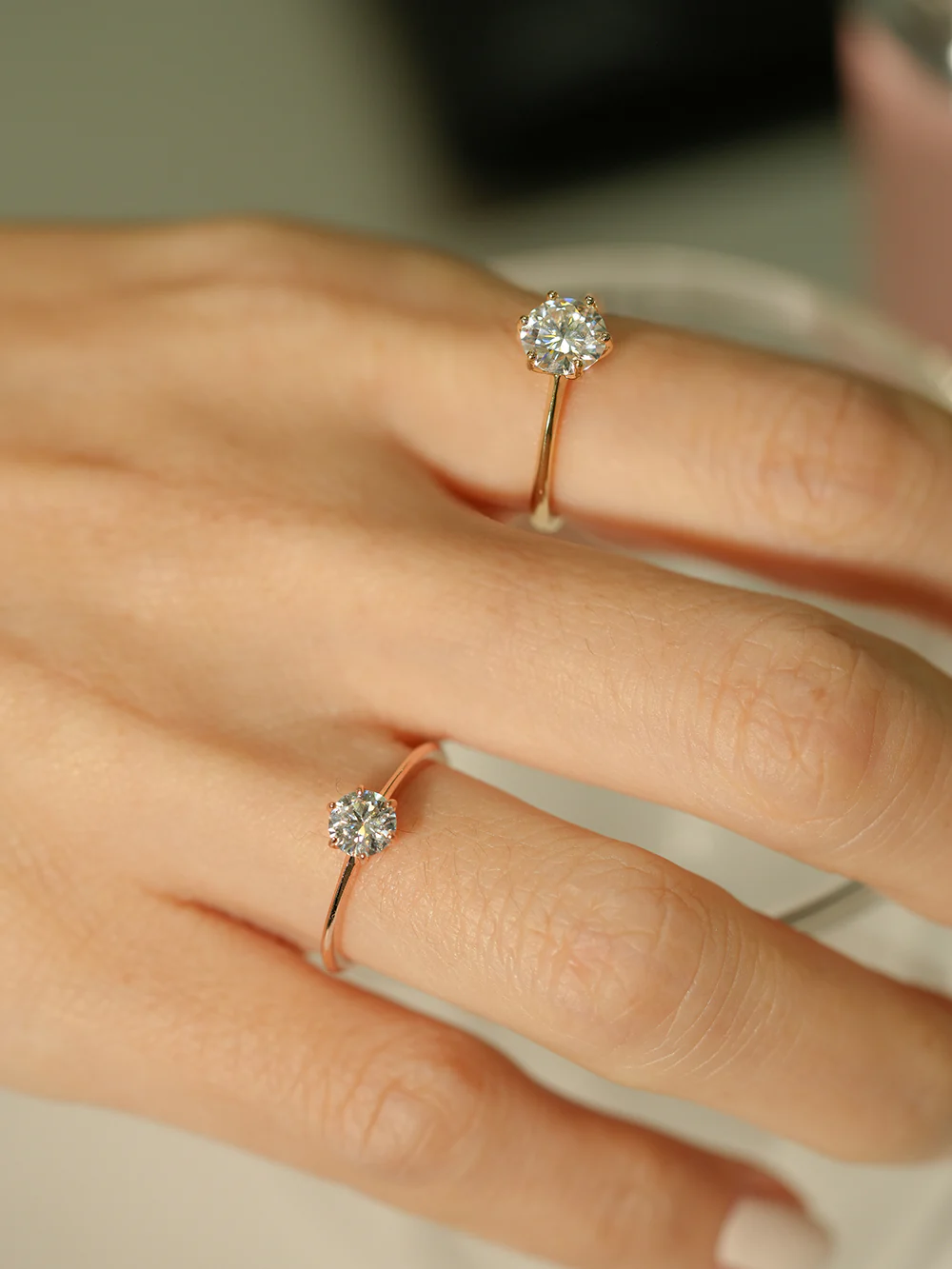14K 18K Moissanite 6 Pronged Ring - Image 18