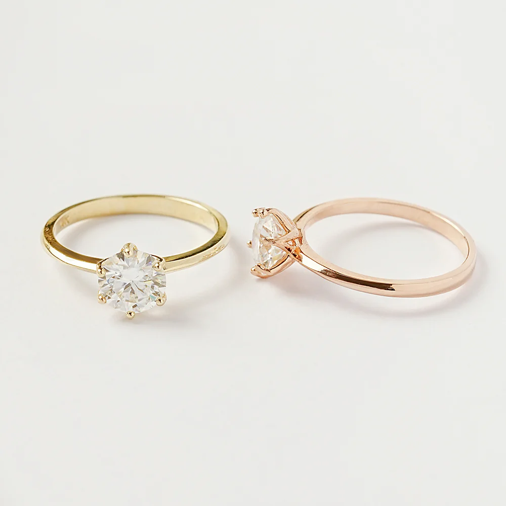 14K 18K Moissanite 6 Pronged Ring - Image 20