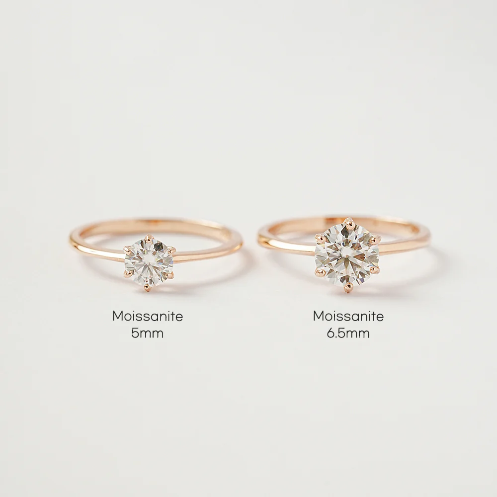 14K 18K Moissanite 6 Pronged Ring - Image 22