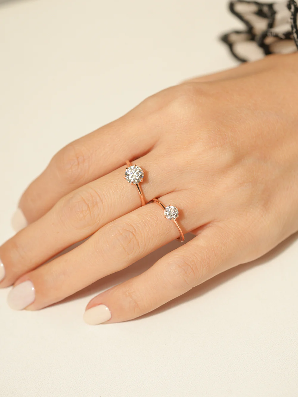 14K 18K Moissanite 6 Pronged Ring - Image 4