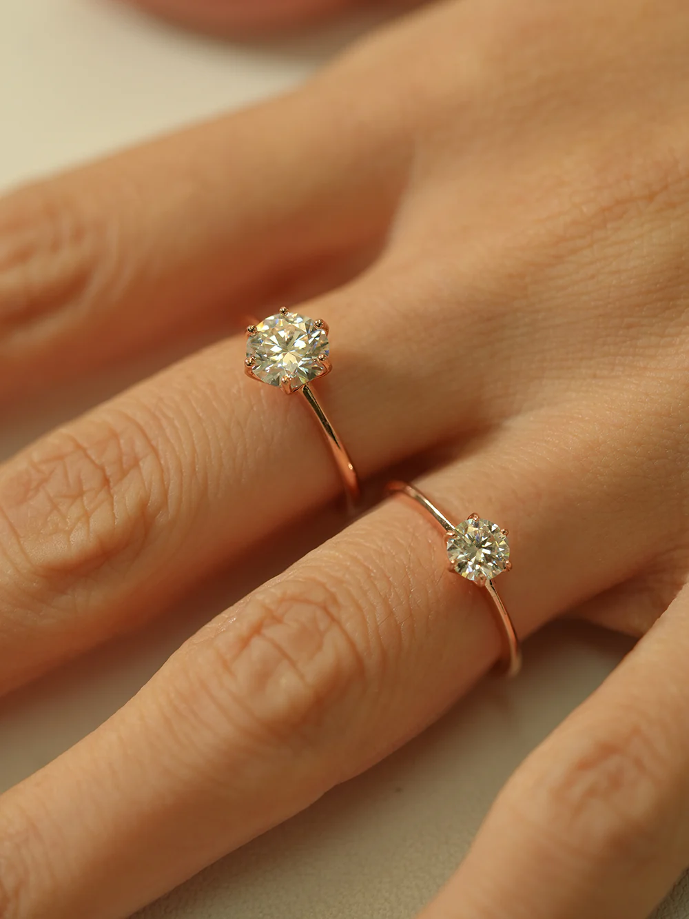 14K 18K Moissanite 6 Pronged Ring - Image 6