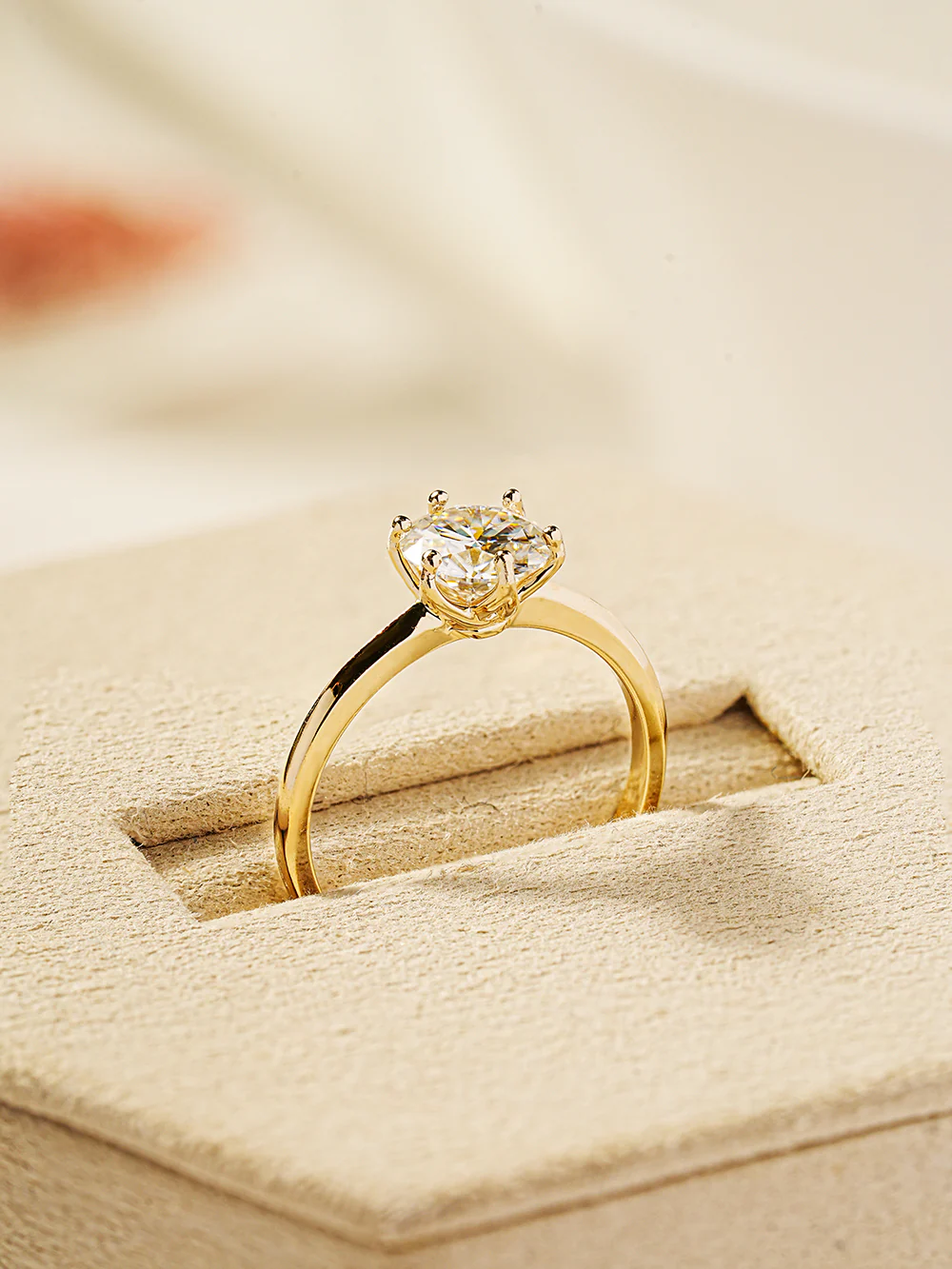 14K 18K Moissanite 6 Pronged Ring - Image 7