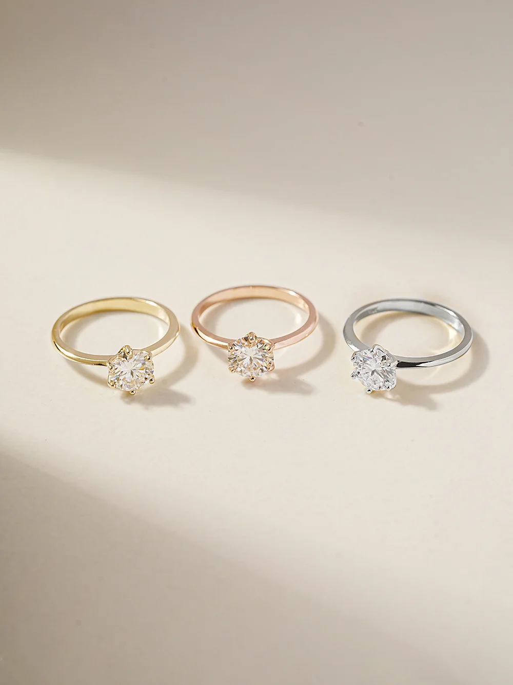 14K 18K Moissanite 6 Pronged Ring - Image 9