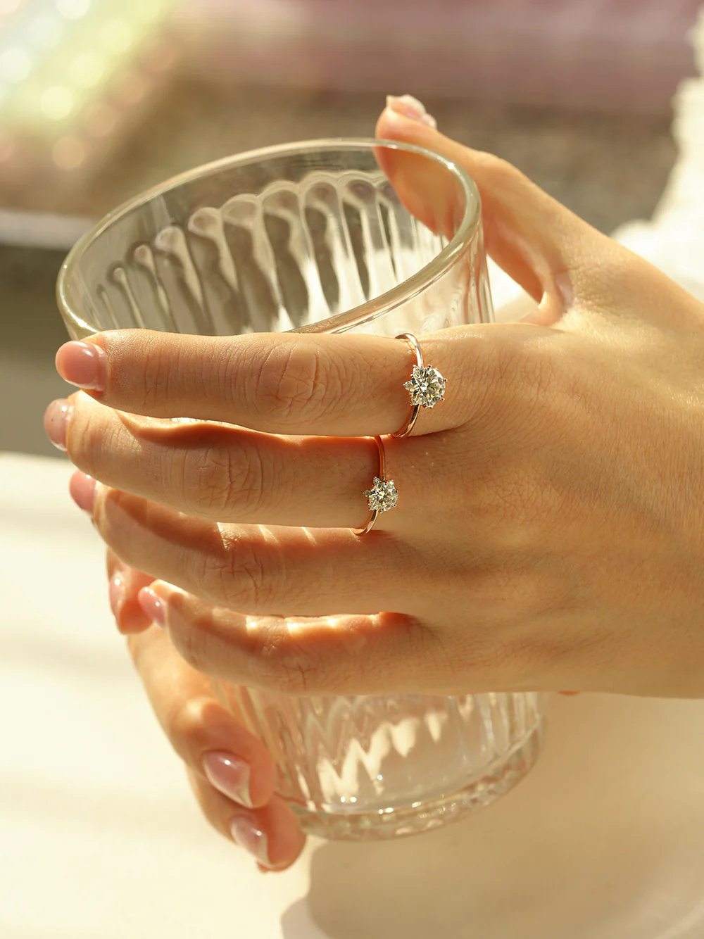 14K 18K Moissanite Blossom Ring - Image 2