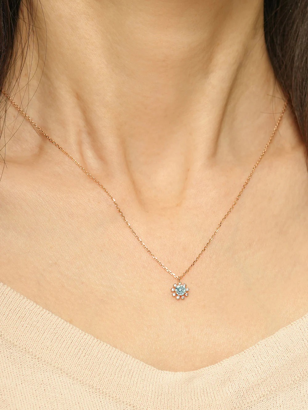 14K 18K Moissanite Colorful Daisy Necklace - Image 11