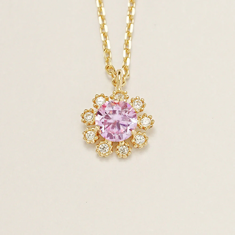 14K 18K Moissanite Colorful Daisy Necklace - Image 15