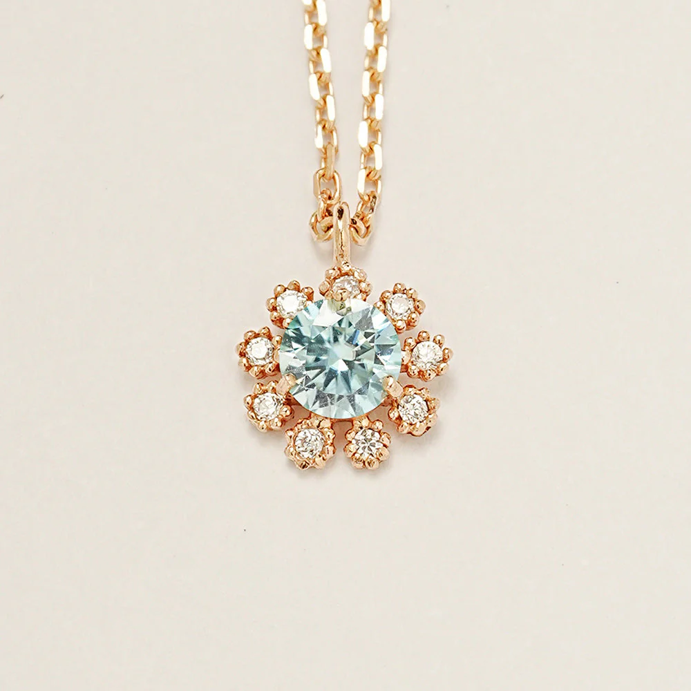 14K 18K Moissanite Colorful Daisy Necklace - Image 16