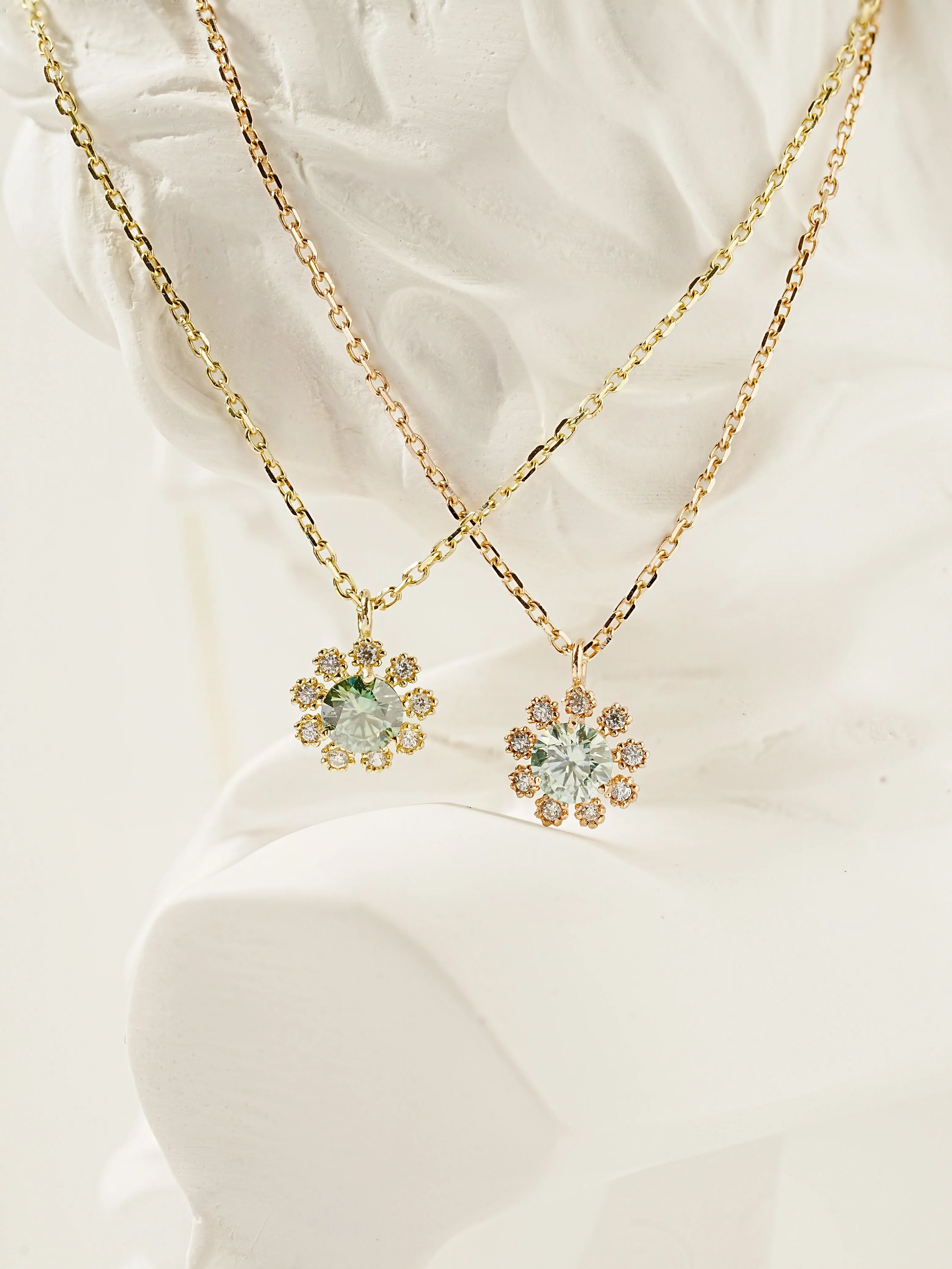 14K 18K Moissanite Colorful Daisy Necklace - Image 3