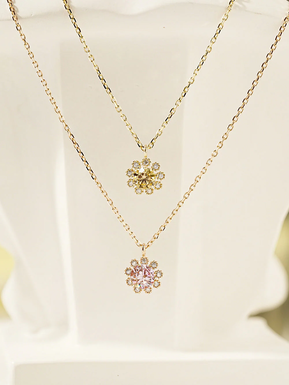 14K 18K Moissanite Colorful Daisy Necklace - Image 5