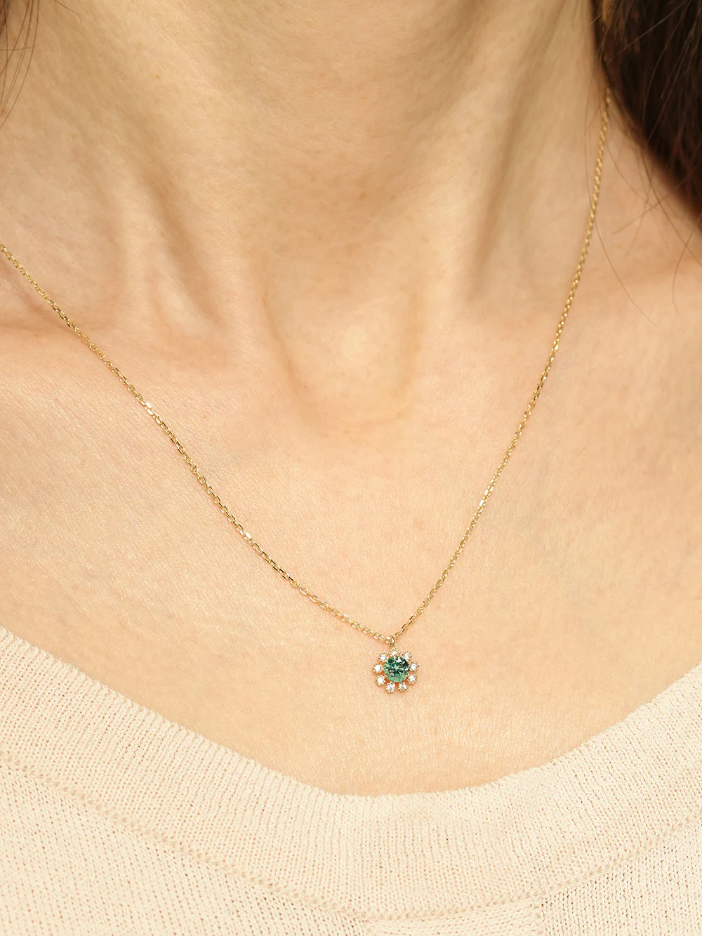 14K 18K Moissanite Colorful Daisy Necklace - Image 6