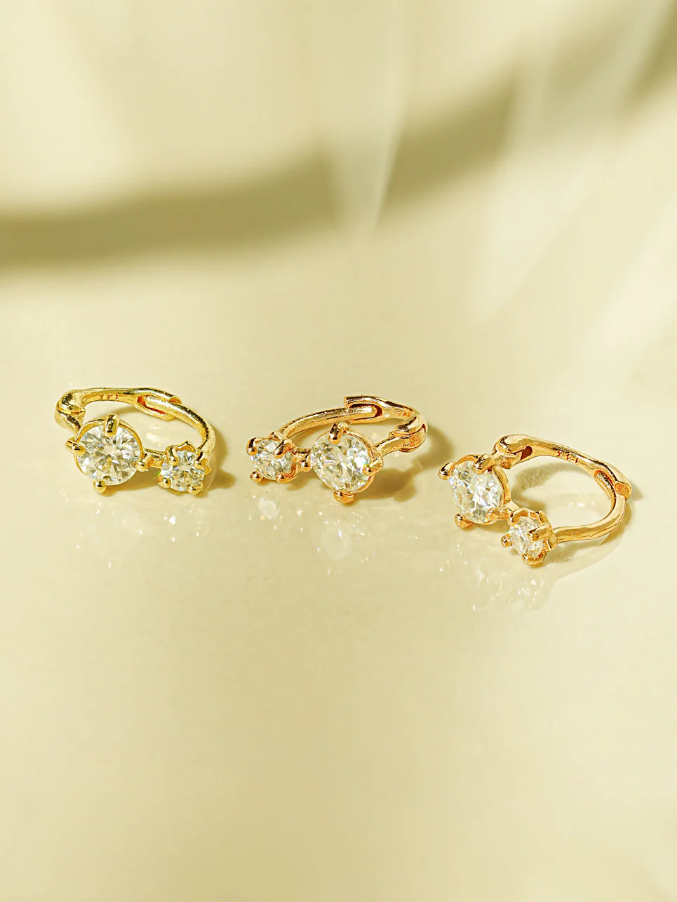14K 18K Moissanite Double Cartilage Hoop Earring - Image 12